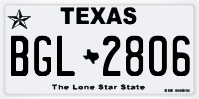 TX license plate BGL2806