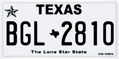 TX license plate BGL2810
