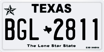 TX license plate BGL2811