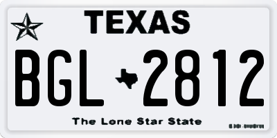 TX license plate BGL2812