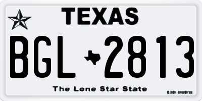 TX license plate BGL2813
