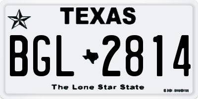 TX license plate BGL2814