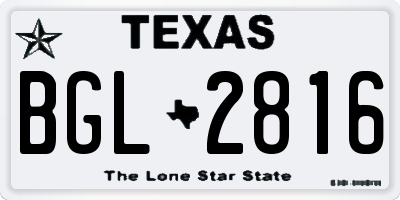 TX license plate BGL2816