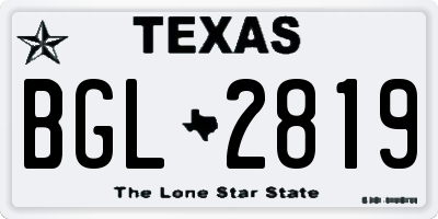 TX license plate BGL2819