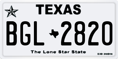 TX license plate BGL2820