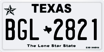 TX license plate BGL2821