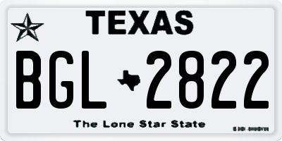 TX license plate BGL2822