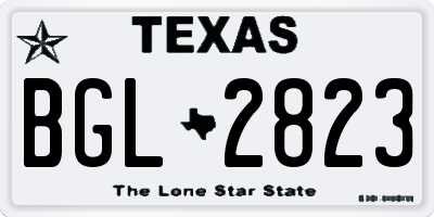 TX license plate BGL2823