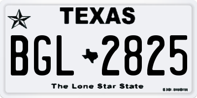 TX license plate BGL2825