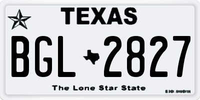 TX license plate BGL2827