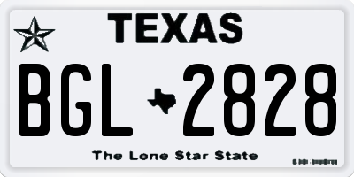 TX license plate BGL2828
