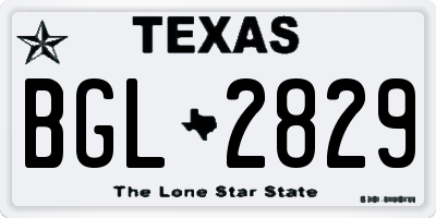 TX license plate BGL2829