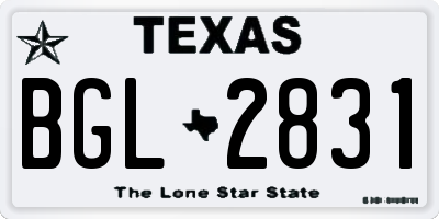 TX license plate BGL2831