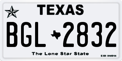 TX license plate BGL2832
