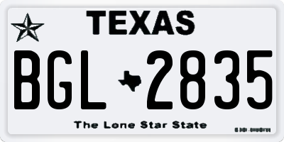 TX license plate BGL2835