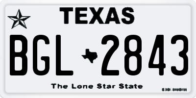 TX license plate BGL2843