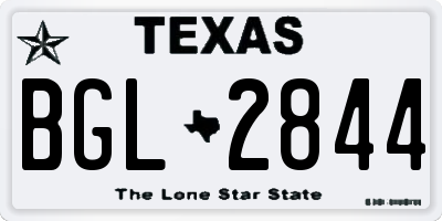 TX license plate BGL2844