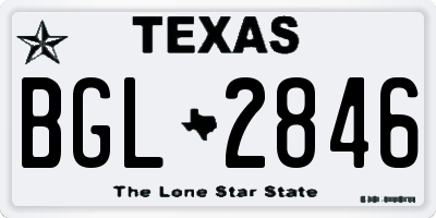 TX license plate BGL2846