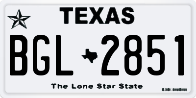 TX license plate BGL2851