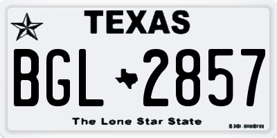 TX license plate BGL2857