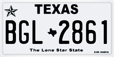 TX license plate BGL2861