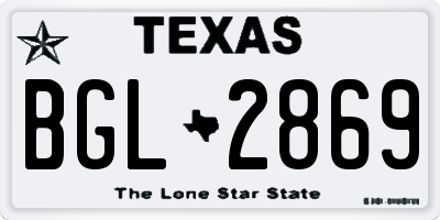 TX license plate BGL2869