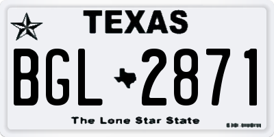 TX license plate BGL2871