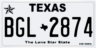 TX license plate BGL2874