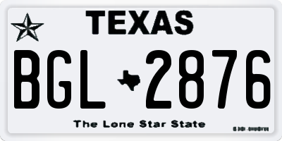 TX license plate BGL2876