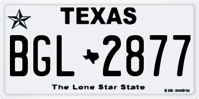 TX license plate BGL2877
