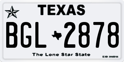 TX license plate BGL2878