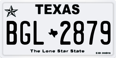 TX license plate BGL2879