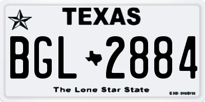 TX license plate BGL2884