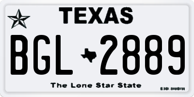 TX license plate BGL2889