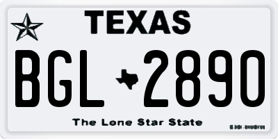 TX license plate BGL2890