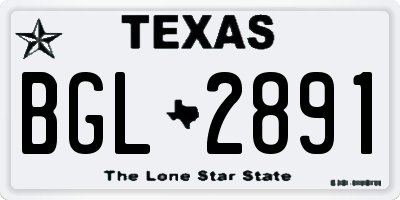 TX license plate BGL2891