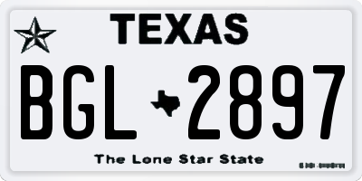 TX license plate BGL2897