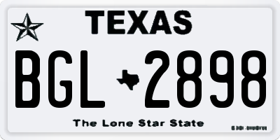 TX license plate BGL2898