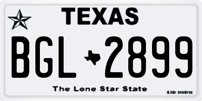 TX license plate BGL2899