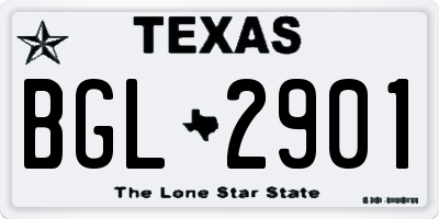 TX license plate BGL2901