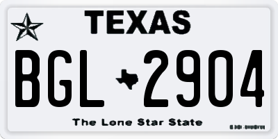 TX license plate BGL2904