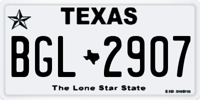 TX license plate BGL2907