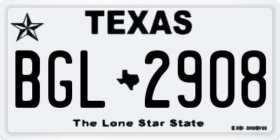 TX license plate BGL2908