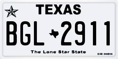 TX license plate BGL2911