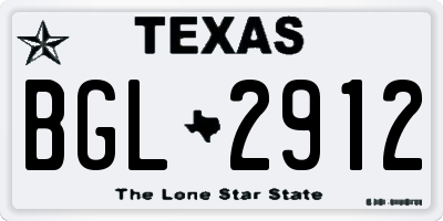 TX license plate BGL2912