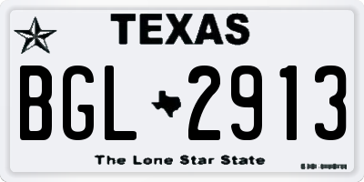 TX license plate BGL2913