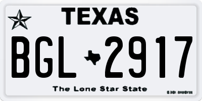TX license plate BGL2917