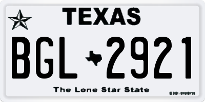 TX license plate BGL2921