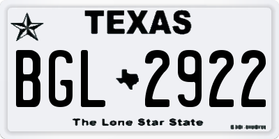 TX license plate BGL2922