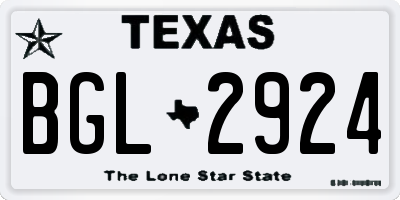 TX license plate BGL2924